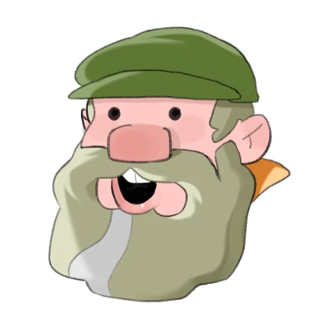 Homem com um chapeu verde e uma barba longa